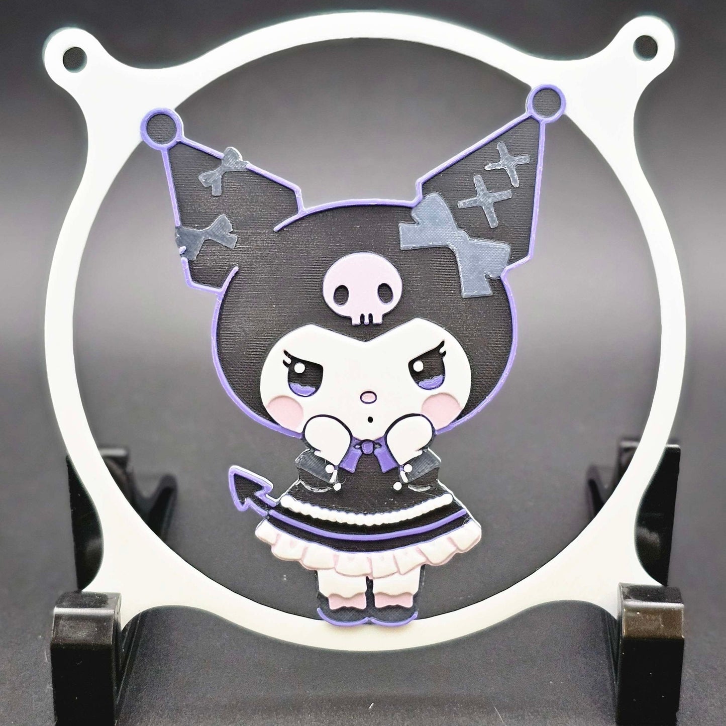 Sanrio Kuromi Custom 3D Printed Artisan Gaming Computer Fan Grill