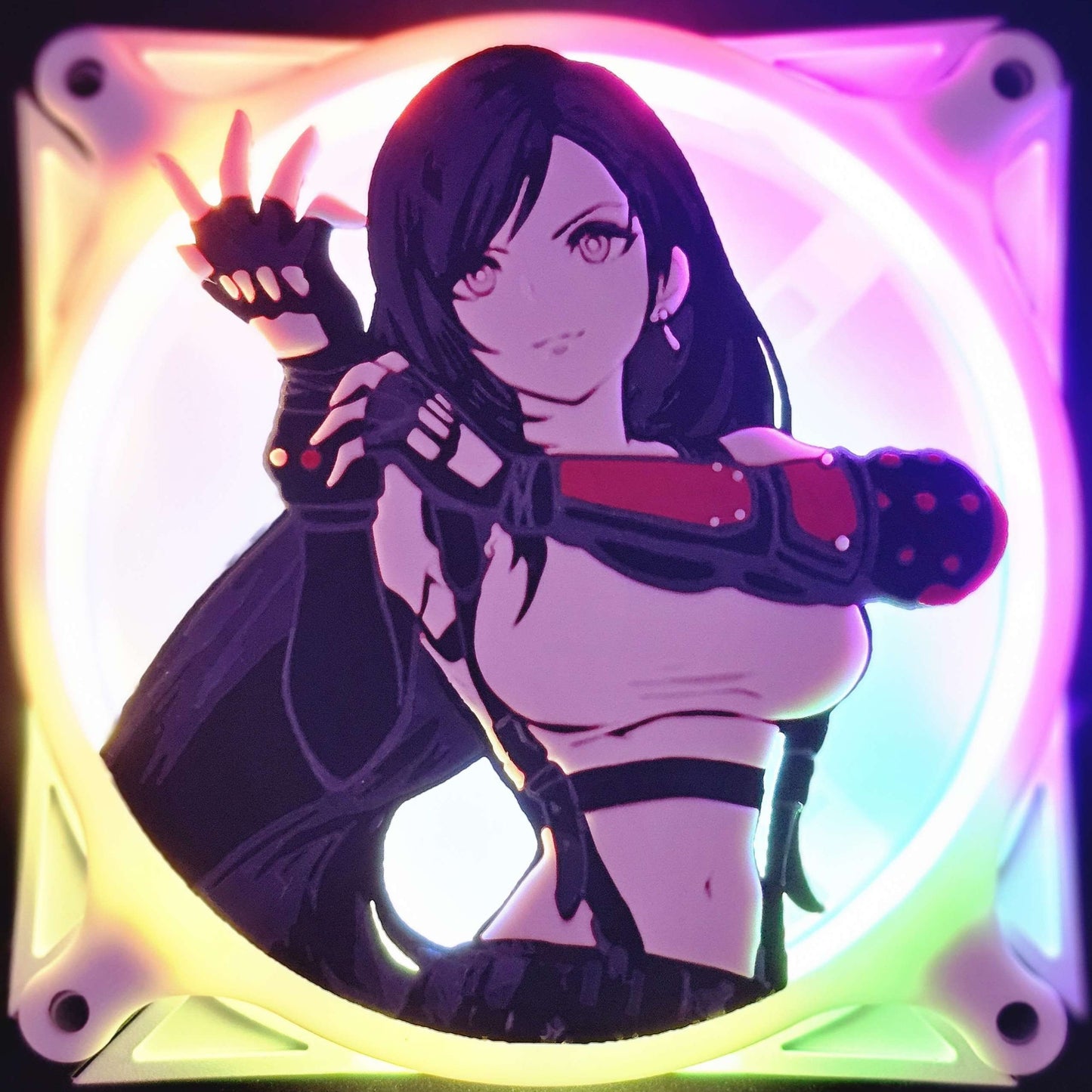 Final Fantasy VII FF7 Remake Rebirth Tifa Custom 3D Printed Artisan Gaming Computer Fan Grill
