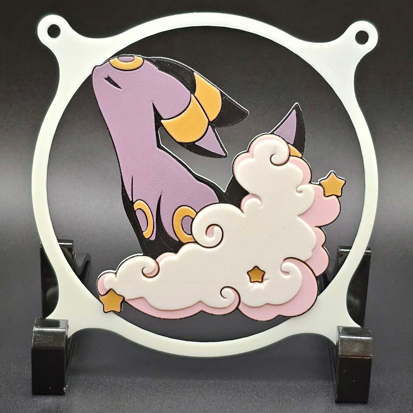 Pokemon Umbreon Cloud & Stars Custom 3D Printed Artisan Gaming Computer Fan Grill - Classic Edition -