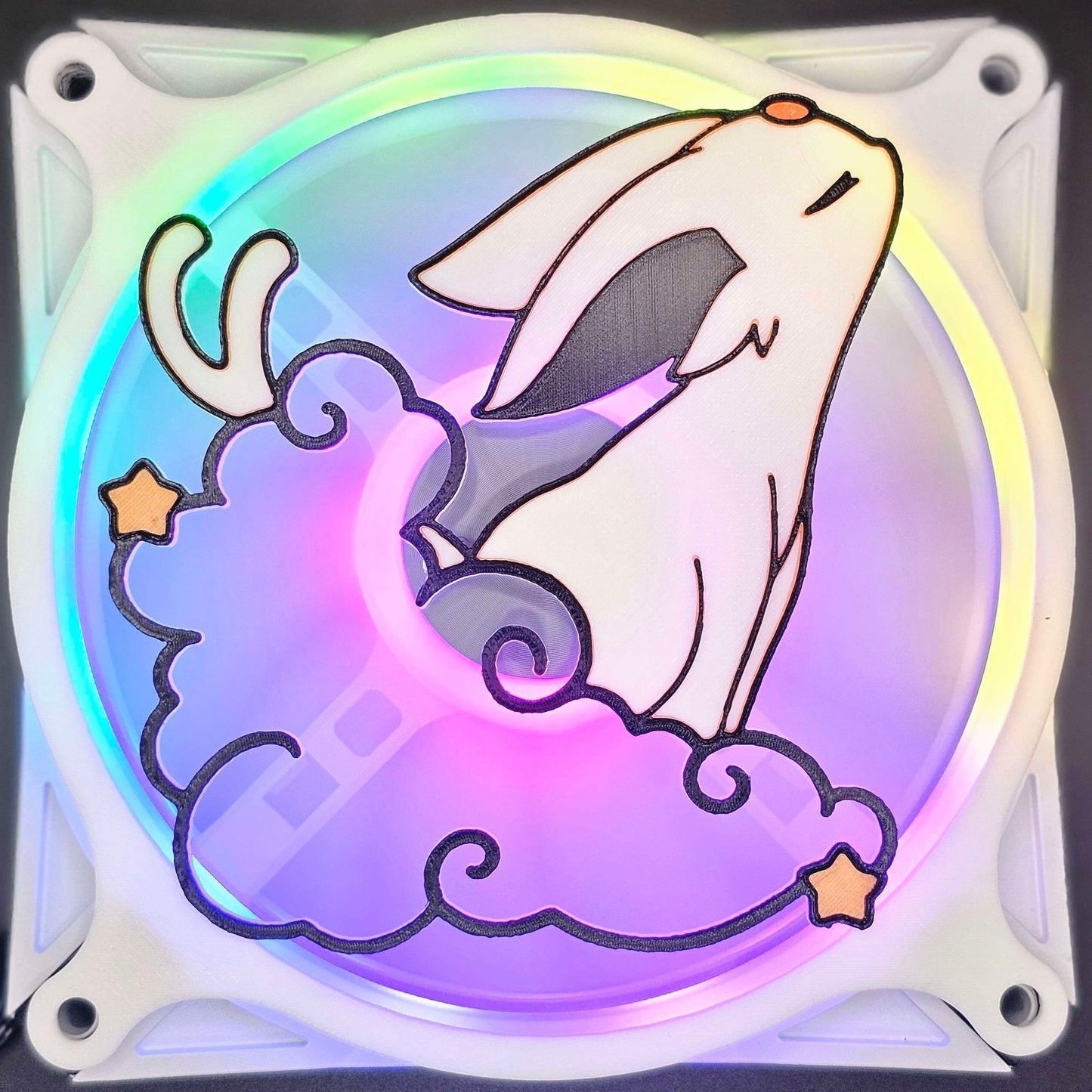 Pokemon Espeon Cloud & Stars Custom 3D Printed Artisan Gaming Computer Fan Grill - Moonlight Edition -