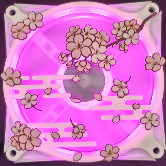 Japanese Cherry Blossom Sakura Custom 3D Printed Artisan Gaming Computer Fan Grill