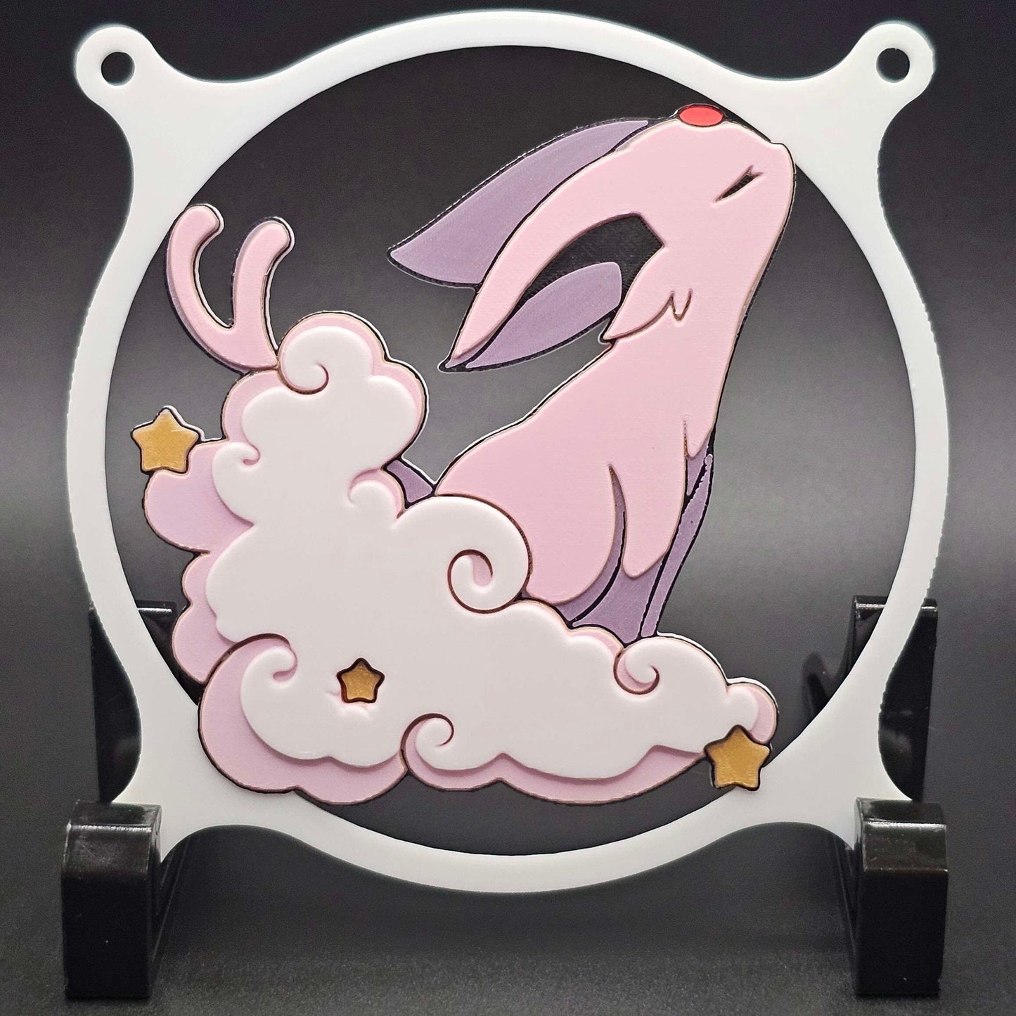 Pokemon Espeon Cloud & Stars Custom 3D Printed Artisan Gaming Computer Fan Grill - Classic Edition -
