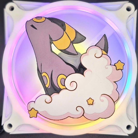 Pokemon Umbreon Cloud & Stars Custom 3D Printed Artisan Gaming Computer Fan Grill - Classic Edition -