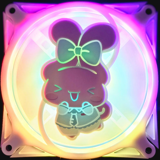 Hatsune Miku x Sanrio Cinnamoroll Custom 3D Printed Artisan Gaming Computer Fan Grill - Cinnamoroll Bow Edition -