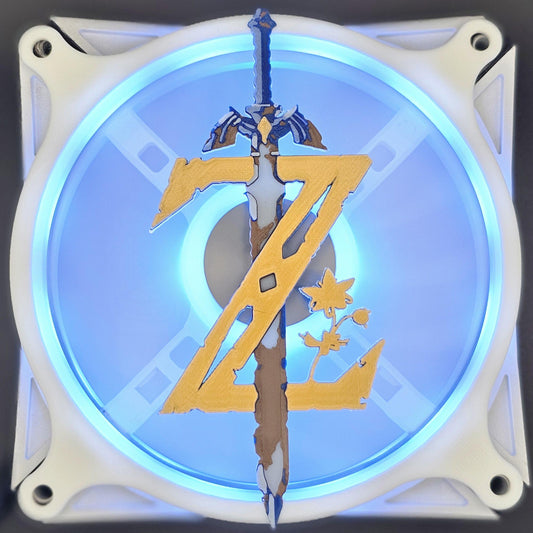 Nintendo Zelda Breath of the Wild BoW Master Sword Link Logo Custom 3D Printed Artisan Gaming Computer Fan Grill