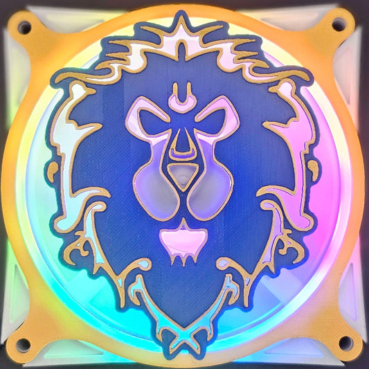 World of Warcraft Blizzard For the Alliance Emblem Custom 3D Printed Artisan Gaming Computer Fan Grill