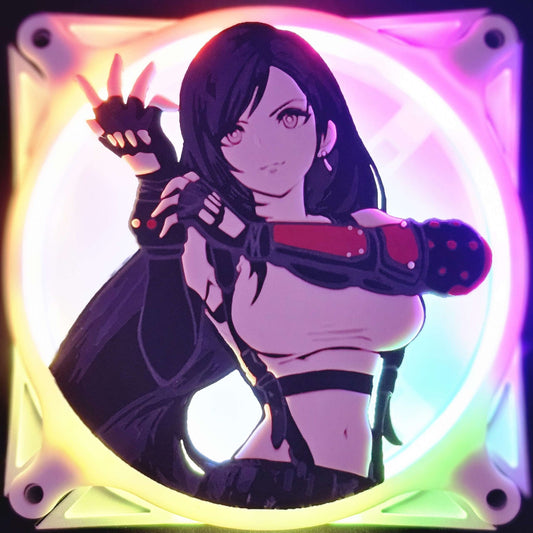 Final Fantasy VII FF7 Remake Rebirth Tifa Custom 3D Printed Artisan Gaming Computer Fan Grill
