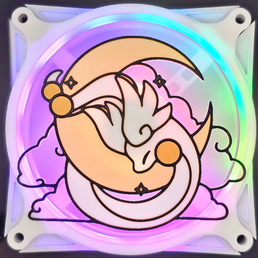 Pokemon Dragonair Moon and Clouds Custom 3D Printed Artisan Gaming Computer Fan Grill - Moonlight Edition -