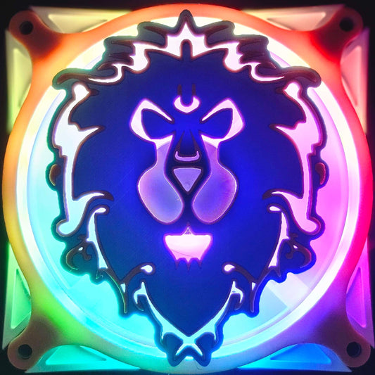 World of Warcraft Blizzard For the Alliance Emblem Custom 3D Printed Artisan Gaming Computer Fan Grill