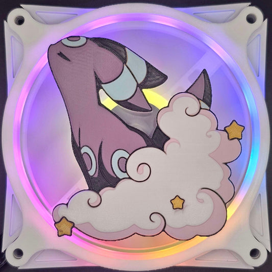 Pokemon Umbreon Cloud & Stars Custom 3D Printed Artisan Gaming Computer Fan Grill - Shiny Edition -