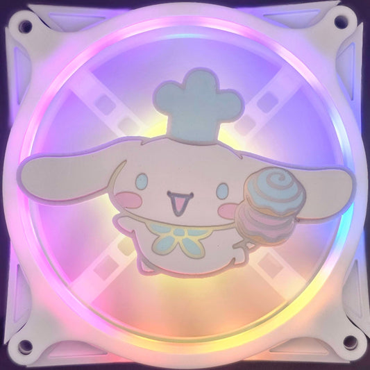 Sanrio Cinnamoroll Bakery Cafe Custom 3D Printed Artisan Gaming Computer Fan Grill