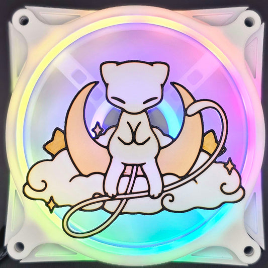 Pokemon Mew Custom 3D Printed Artisan Gaming Computer Fan Grill - Moonlight Edition -