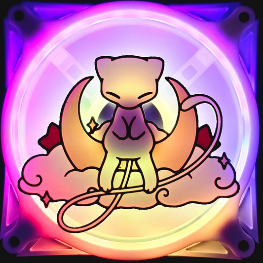 Pokemon Mew Custom 3D Printed Artisan Gaming Computer Fan Grill - Moonlight Edition -