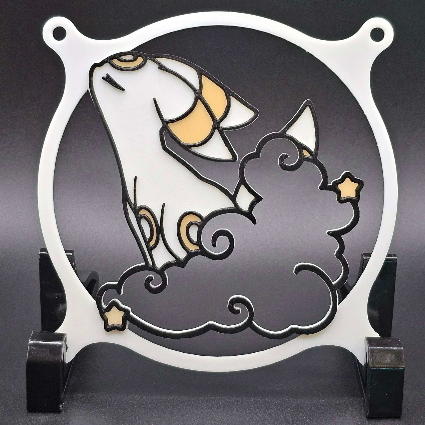 Pokemon Umbreon Cloud & Stars Custom 3D Printed Artisan Gaming Computer Fan Grill - Moonlight Edition -