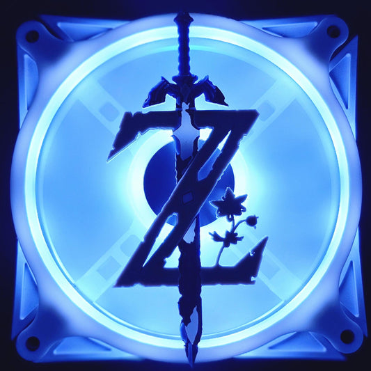 Nintendo Zelda Breath of the Wild BoW Master Sword Link Logo Custom 3D Printed Artisan Gaming Computer Fan Grill